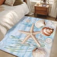 thumbnail image 4 of 3'x5' Area Rugs, Blue Starfish Coastal Indoor Outdoor Area Rug for Living Room Bedroom, Summer Beach Coral Shell Sea Washable Bathroom Rugs Kitchen Floor Carpet Mats Home Decor Aesthetic, 4 of 8