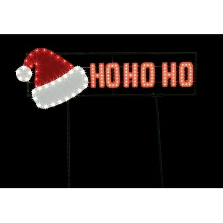 Santa's Best  LED Hat/Ho Ho Ho  Christmas Sign  Red/White  Plastic  12 (Santa's Best 137 Function Led Smart Green Flocked Pine Tree)