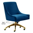 thumbnail image 6 of TOV Furniture Beatrix Navy Velvet Swivel Office Chair with Gold Base, 6 of 8