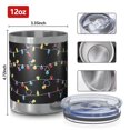 thumbnail image 3 of 12oz Tumblers Multicolor Christmas Light Pattern Vacuum Insulated Stainless Steel Travel Tumbler Cups Mug with Lid and Straw for Beer,Coffee,Beverages with Cleaning Brush for Cold & Hot Drinks, 3 of 5