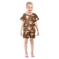 thumbnail image 6 of joogoo Cute Monkey Banana Pattern Pajama Sets Short Sleeve Cotton 2-Piece Sleepwear 5Y, 6 of 7
