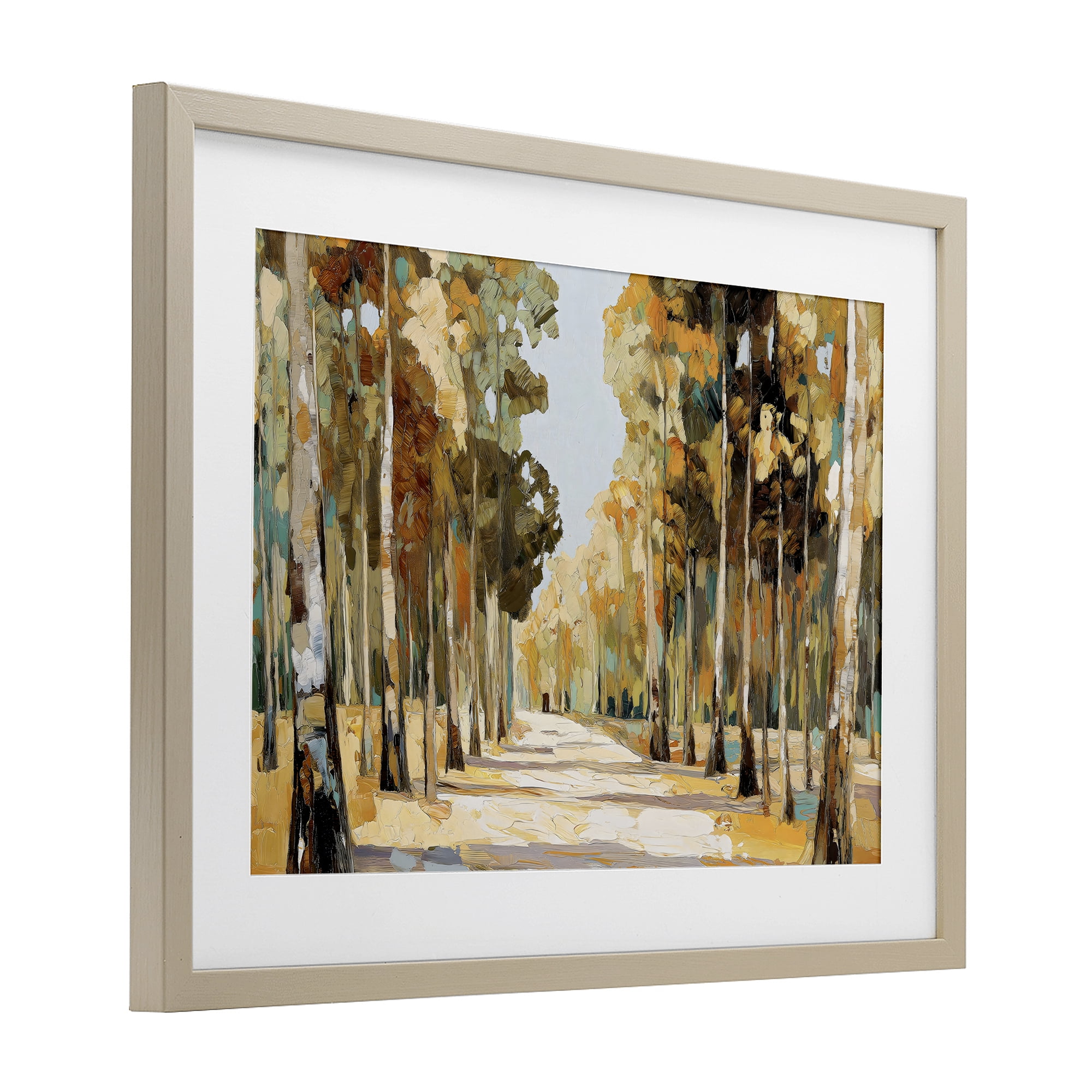 Stupell Industries Modern Impressionist Fall Forest Birch Framed Print Under Glass, design by Gina Kelly