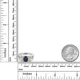 thumbnail image 6 of Gem Stone King 925 Sterling Silver Blue Sapphire and Peach Morganite Filigree Style 3 Stone Ring for Women (2.80 Cttw, Oval 8X6MM and 6X4MM) (Size 5), 6 of 6