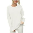 thumbnail image 2 of CaiJunJia Sweaters,Women's Fashion Casual Solid Color Long Sleeve Round-Neck Sweater, 2 of 6