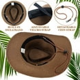 thumbnail image 3 of EINSKEY Straw Cowboy Hats for Men, Western Cowgirl Hat Women Wide Brim Fedora for Beach,Brown, 3 of 7