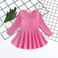 thumbnail image 3 of Mercatoo 6M to 3Y Flexible Dress for Girls Cotton Spring and Autumn Solid Color 𝐅lounces Dress Casual A Line Dresses, 3 of 8