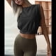 thumbnail image 5 of Camiseta Deportiva Corta para Mujer, , Sin Mangas, para Yoga, Correr, Gimnasio, Algodón, Color Negro, Talla M, 5 of 7