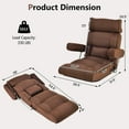 thumbnail image 3 of Costway Sofa Paresseux Réglable avec Dossier Réglable en Continu et Appui-Tête/lombaire/siège à 6 Positions Brun, 3 of 8