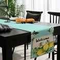thumbnail image 4 of Summer Lemon Cotton Linen Table Runner 13 x 72 inch Spring Bees Turquoise Plaid Non-slip Rectangular Dining Table Decor for Wedding Party Holiday Dinner, 4 of 8