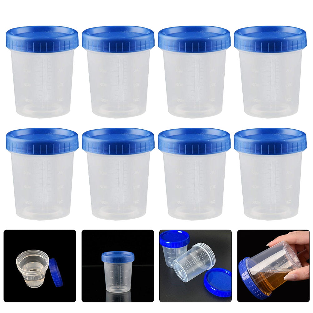Mduoduo 120ml Plastic Specimen Sample Jar Craft Container Measuring Cup  with Lids