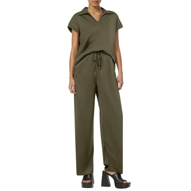 Elegant Women's Trousers Suit - Regular Fit, Spring Versatile Set, Machine Washable for Work & Weekend