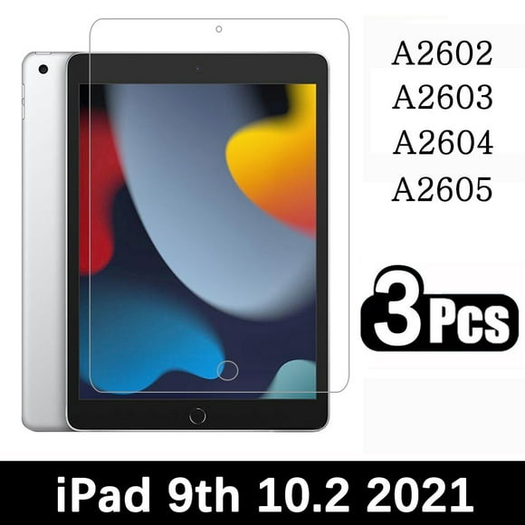 3 Packs) Tempered Glass For Apple iPad 9 10.2 9th Generation 2021 A2602 A2603 A2604 A2605 Screen Protector Tablet Film iPad 9th 10.2 2021