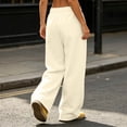 thumbnail image 6 of Sweatpants Women Zaewscy Women's Solid Color Loose-fitting Sweatpants High-waisted Wide-leg Casual Sweatpants Drawstring Elastic Waistband With Pockets., 6 of 7