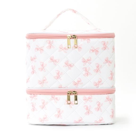 Double Layer Travel Makeup Bag Large Capacity Nail Polish Storage Bag Cosmetic Case Organizer for Women Travel Accessories Organizer (Style A)