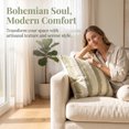 thumbnail image 3 of REGALWOVEN Textured Frayed Striped Throw Pillow Covers Set of 2 for Home Decor with Bohemian Style Sage Green 18 x 18 Inch, 3 of 6