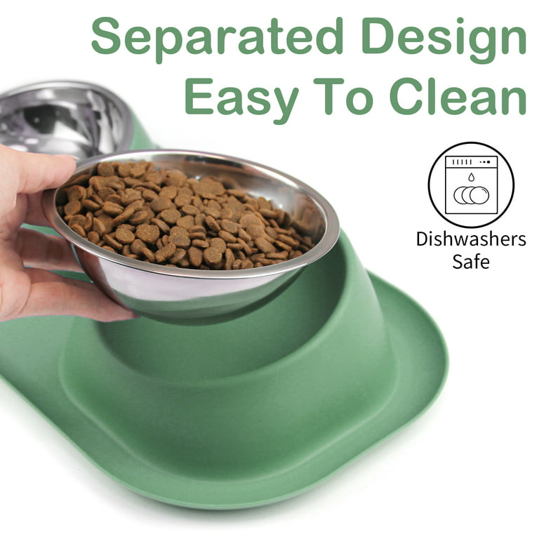 Petkit Cybertail Elevated Cat Bowls with 2 Stainless Steel Bowls