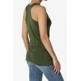 thumbnail image 4 of TheMogan Women's Basic Scoop Neck Racerback Stretch Cotton Tank Top Sleeveless Sporty Tee Army Green S, 4 of 7