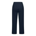 thumbnail image 4 of Womens Trousers Back Pants Elastic Waist Drawstring Pants Casual Pants Women Casual Work Clothes (Dark Blue #5, XL), 4 of 5