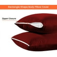 thumbnail image 5 of CCNY 1 Pc Body Pillow Case with Zipper Clouser Burgundy 21x56" Inch Solid 1000 TC 100% Egyptian Cotton Body Pillow Cover, 5 of 7