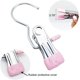 thumbnail image 4 of Hook Clip, Clothes Drying Clip, Heavy Duty Stainless Steel Hanging Hooks, Multifunctional Seamless Towel Storage, Windproof Pants Clip, Foldable Portable, Metal Frame, for Dorm Room, 4 of 9
