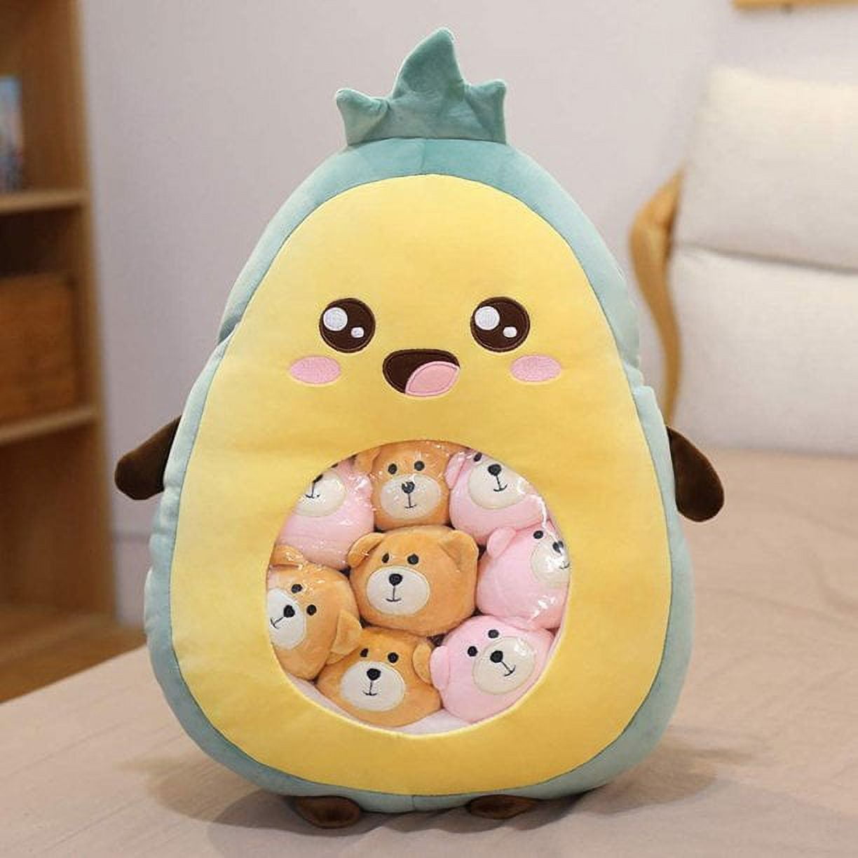 Soft Large Avocado Plush Toy Fruit Bag with pcs Smaller Plush