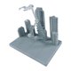 thumbnail image 3 of Base de soporte de exhibición para modelos con soporte seguro y dos adaptadores. Ligera y con estilo urbano. Gris 145x95x11cm, 3 of 9