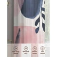 thumbnail image 3 of Pink Abstract Art Sheer Curtains for Living Room Bedroom Modern Geometric Navy Blue Art Sheer Curtains 72 Inch Long 2 Panels Set Light Filtering Curtain Window Treatments Drapes for Dining Room, 3 of 6