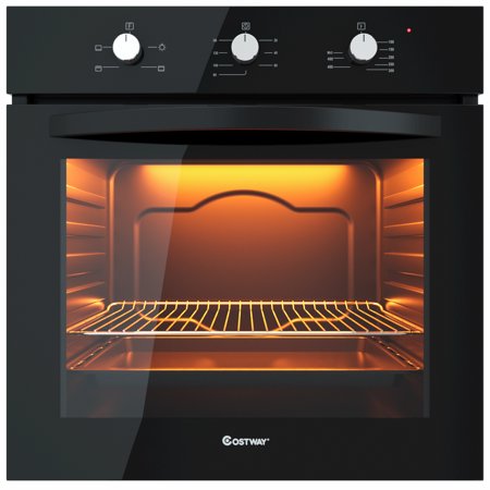 24" Electric Built-In Single Wall Oven 220V Tempered Glass rotary control knobs