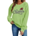 thumbnail image 5 of Sweatshirt for Women Christmas Rhinestone Graphic Sweatshirt Crew Neck Long Sleeve Casual Pullover Top, 5 of 5