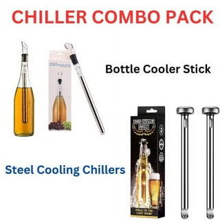 DERNORD Beer Chiller Stick - 2 Pack Stainless Steel Drink Chiller Sticks  Keep Bottled Drinks Cold Wine Beverage Cooler Cooling Sticks for Christmas