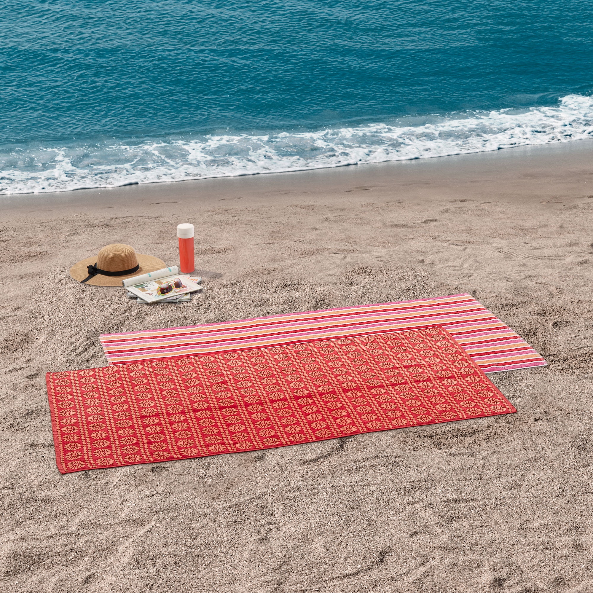 Mainstays Pink Beach Towel, 30' x 60', 4 Pack