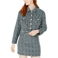 thumbnail image 2 of T.D.C. $89 Womens New 0088 Black Printed Collared Mini Shirt Dress Dress L B+B, 2 of 2
