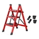 thumbnail image 3 of Taburete con Peldaños, Escalera con Pedal Antideslizante, Plegable, para Interiores Y Exteriores, Escalera de Cocina de Acero Engrosada, 3 Escalones P rojo, 3 of 8