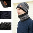 thumbnail image 4 of Clearance! Fdelink Beanie Hat Winter Hats Men's Winter Knitted Fleece Windproof Hat Scarf Gloves Three-piece Winter Knitted Hat Men's Warm Hat Grey, 4 of 5