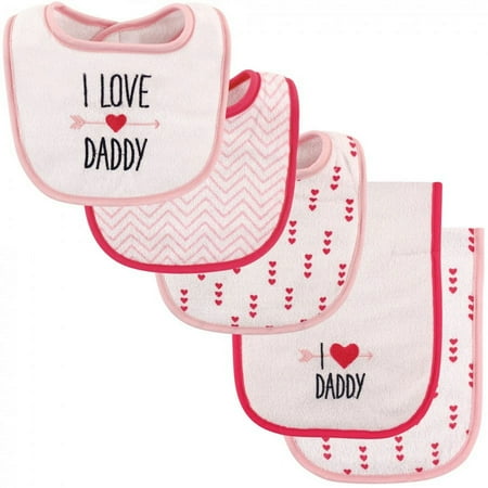 UPC: 0660168023923 | Luvable Friends Baby Girl Bib and Burp Cloth Set 5pk Girl Daddy One Size