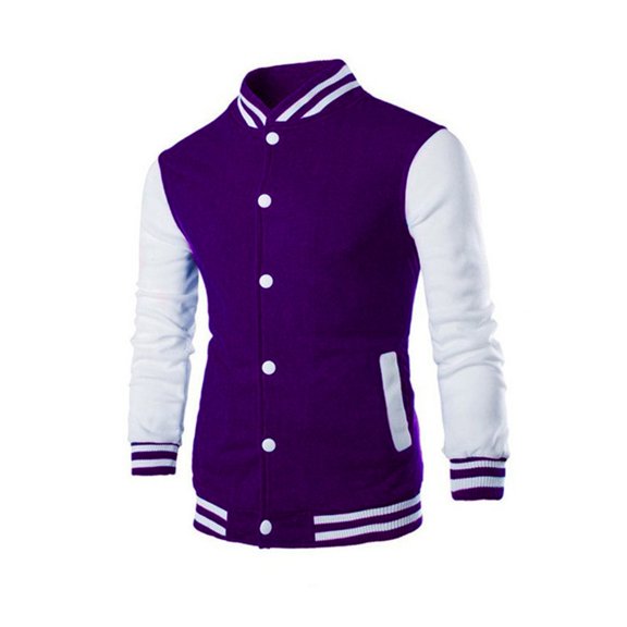 CONZONE Men's Casual Bomber Jacket Buttons Baseball Jacket for Men Lightweight Graphic Fall Streetwear Jackets With Pockets