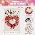 thumbnail image 6 of Valentines Day Welcome House Flag 28x40 Inch Double Sided Outside Roses Floral Love Hearts Wreath for Rustic Anniversary Wedding Holiday Yard Outdoor Decoration, 6 of 6