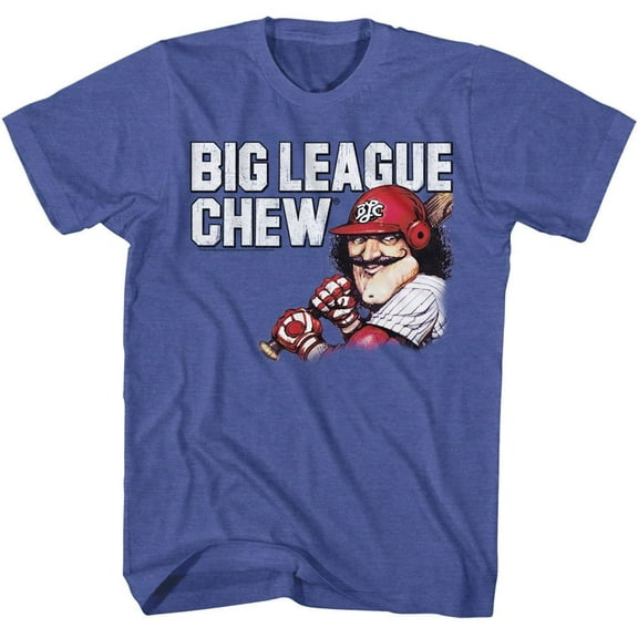 Big League Chew Vintage Moustache Royal Heather Adult T-Shirt