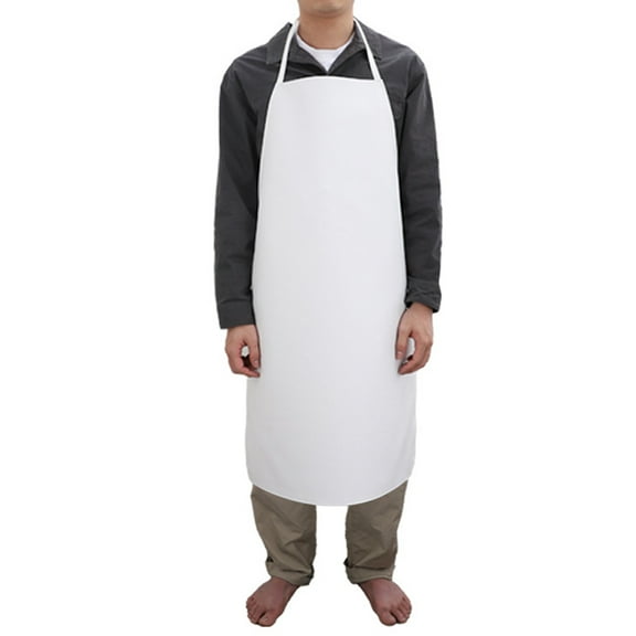 Waterproof PU Work Apron Durable, Apron for Dishwashing Kitchen Cooking, Multi size - white