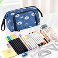 thumbnail image 5 of Fish Mouth Pencil Bag 9.45*3.74*5.9 Inches Pencil Bag Pencil Case Pencil Box Makeup Bag Suitable for Office and Study Cartoon Blue Dandelion, 5 of 7