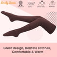 thumbnail image 3 of lovely annie women's 3 pairs fashion thigh high cotton socks j1025 size 6-9(Coffee), 3 of 5