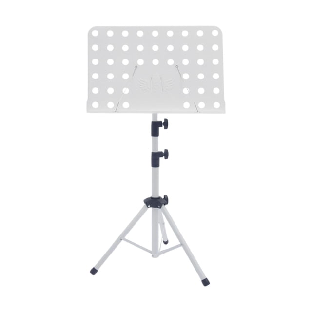 Milaget Music Sheet Stand Adjustable Height for Band Stage Performance Music Players White
