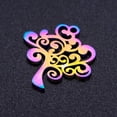 thumbnail image 3 of 5pcs Tree Charms Multi-Color Flat Charms Stainless Steel Pendants for Necklace Bracelet Jewelry Making 20.5x20x1mm Hole 1.5mm, 3 of 4