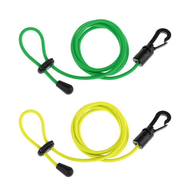 2 Pedazos de Cuerdas de Seguridad Hecho de Caucho , Amarillo fluorescente , 113cm DYNWAVEMX Correa de remo para kayak y canoa