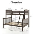 thumbnail image 6 of Bowery Hill Wood Twin over Full Bunk Bed with Ladder in Brown, 6 of 13