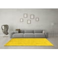 thumbnail image 3 of Ahgly Company Machine Washable Indoor Square Abstract Yellow Modern Area Rugs, 5' Square, 3 of 4