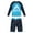 A Sky Blue Shark, variant on YIZYIF Kids Boys 2PCS Shark Print Swimsuit Rash Guard Long Sleeve Swimming Shirt Tops with Shorts Set Navy Blue Shark 3-4