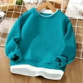 thumbnail image 2 of Mint Lime Green Boy Girl Kids Girl Boy Thin Pullover Thermal Thick Outfits Sweatshirt for Child Long Sleeve Boat Neck Fleece Lined Sherpa Workout Gym Casual Winter Fall Outfit 2025 2 Years, 2 of 3