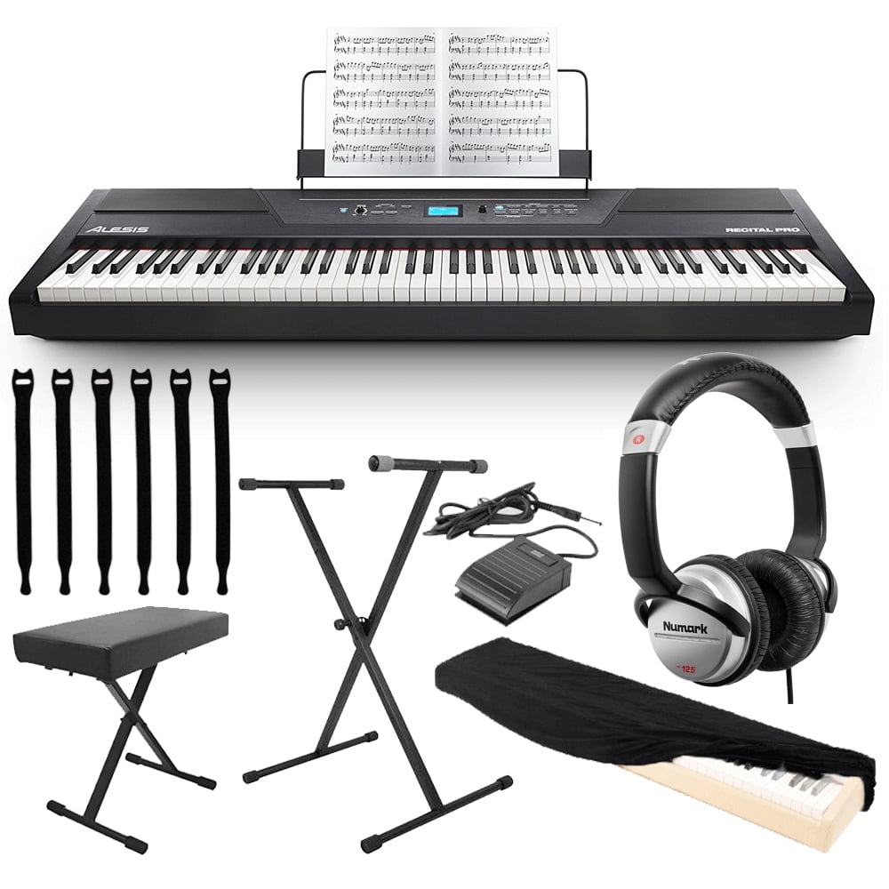 Alesis Recital Pro 88Key Digital Piano w HammerAction Keys + Bundle