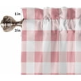 thumbnail image 5 of Brown White Plaid Kitchen Curtain 54 Inch Length Small Short Cafe Tiers Curtains Drape, Gradient Geometric Buffalo Checkered Window Treatment Rod Pocket Drapery Panels Curtains, 42x54, 5 of 5